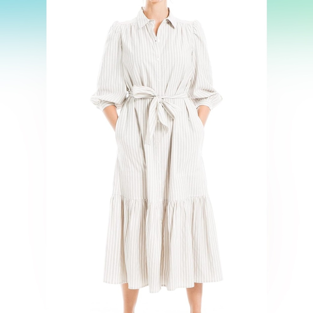 Max Studio Long Sleeve Striped Dress